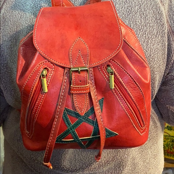 Moroccan Leather Backpack - Picture 14 of 15